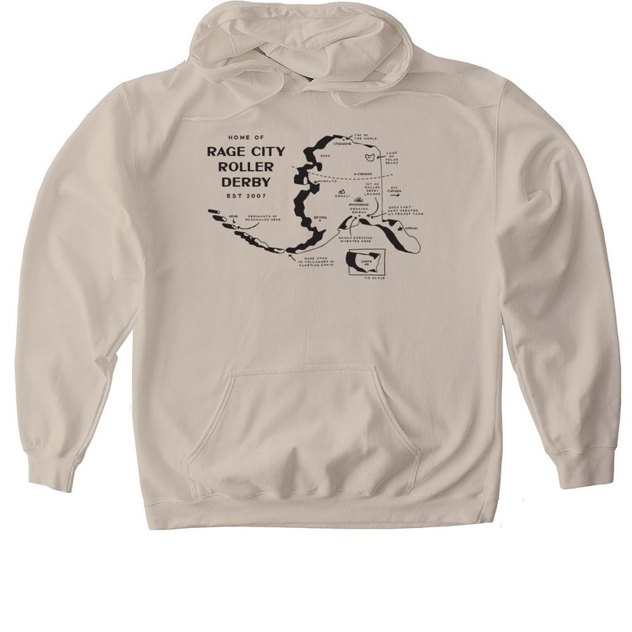 Home of Rage City Roller Derby, a Sand Gildan Softstyle Pullover Hoodie