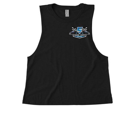 Fuel the Finish ? 5 More Laps Racing, a Deep Black Allmade Eco Triblend Women?s Muscle Tank