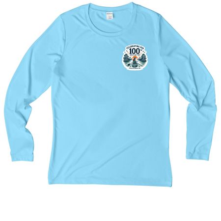 100 Trips ? Female Paddler, a Light Blue Women's UV Performance Long Sleeve Tee