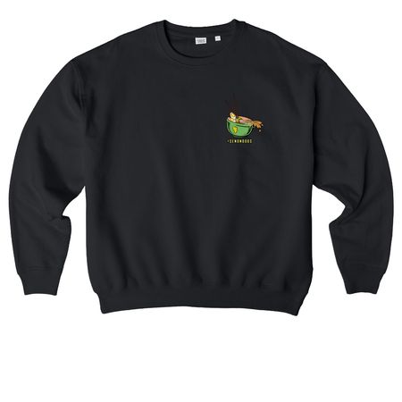 SendNoods - The Way of the Noodle, a Black Stanley/Stella Ledger Dry Crewneck Sweatshirt