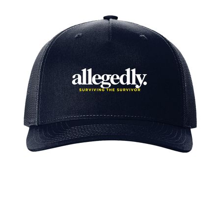 Allegedly an STS Fan Hat, a Navy Printed Five-Panel Trucker Cap