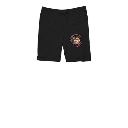 <3 us, a Black Midweight Fleece Shorts
