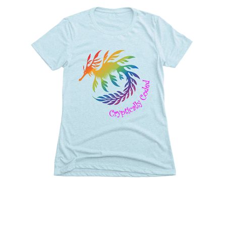 Cryptically Coded Seadragon, a Ice Blue Women's Slim Fit Tee