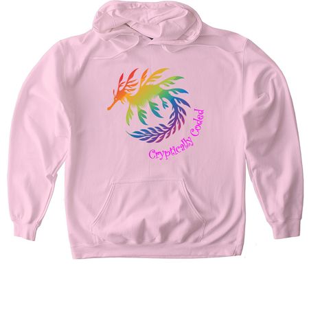 Cryptically Coded Seadragon, a Light Pink Gildan Softstyle Pullover Hoodie