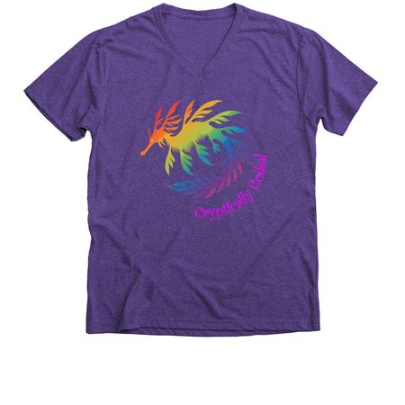 Cryptically Coded Seadragon, a Purple Rush Premium V-Neck Tee