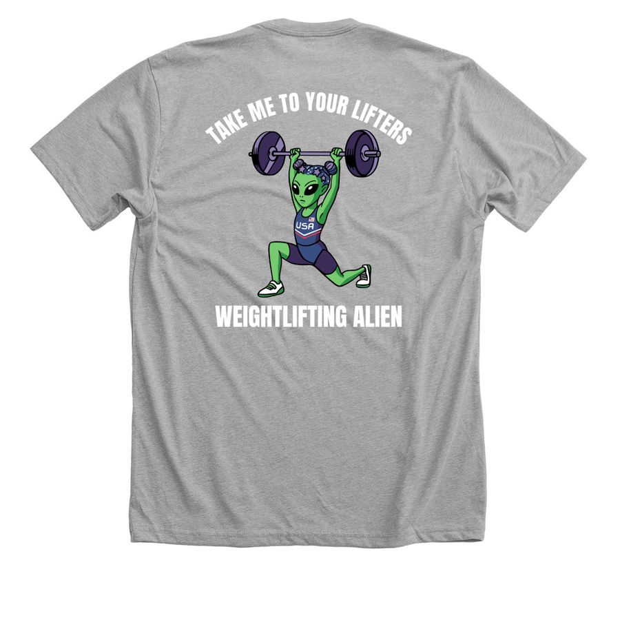 Take Veda to Nationals, a Athletic Heather Premium Unisex Tee (back-view)