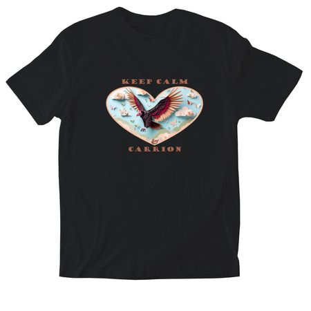 Keep Calm & Carrion, a Black Softstyle Cotton Tee