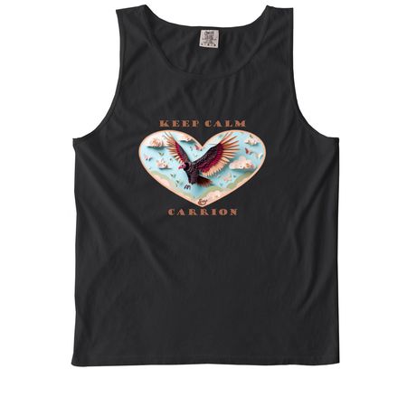 Keep Calm & Carrion, a Black Comfort Colors Tank Top