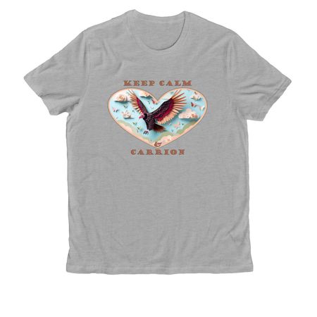 Keep Calm & Carrion, a Granite Grey Heather Allmade Organic Cotton Unisex Tee