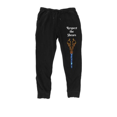 Respect the Shears, a Black Midweight Fleece Joggers