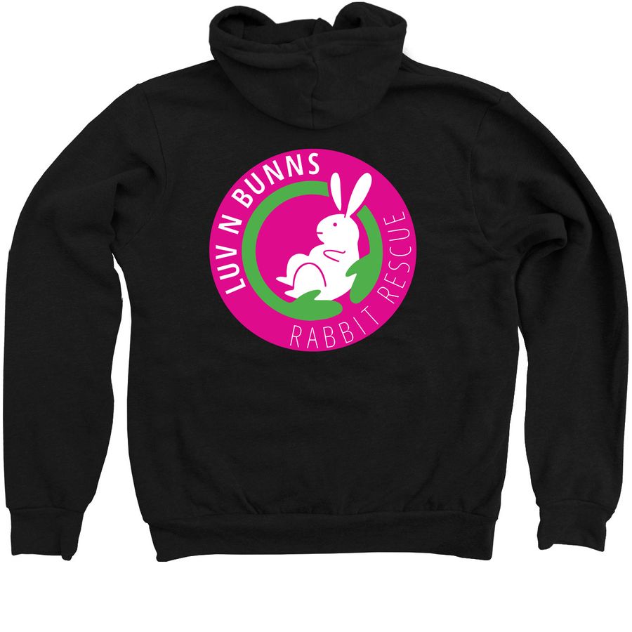 Sun's Out Buns Out Summer 2024, a Black Zip Up Hoodie (back-view)