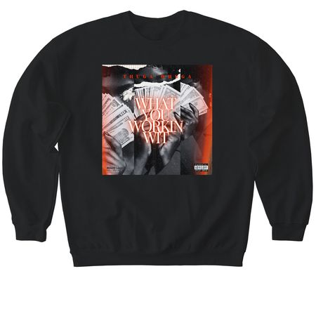 What You Working Wit Official Album Cover Tee&nbsp;, a Black Softstyle Crewneck Sweatshirt