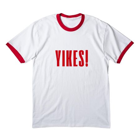 YIKES! Shirt, a White/ Red Cotton Ringer Tee