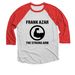 Frank Azar The Strong Arm Baseball 3/4 Shirt, a Red and Heather White 3/4 Sleeve Baseball Tee