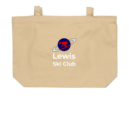 Lewis Ski Club - Tote Bags, a Oyster Large Organic Cotton Tote Bag