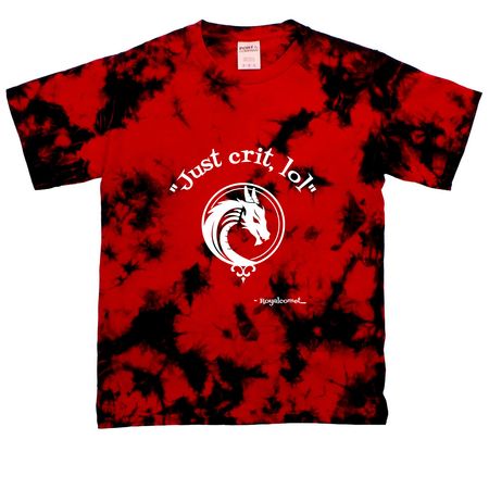 "Just crit, lol", a Black/ Red Youth Crystal Tie Dye Tee