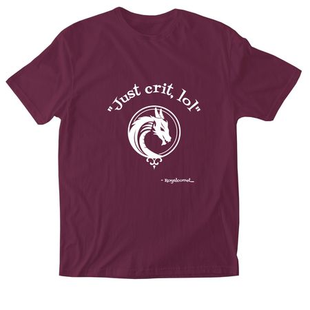 "Just crit, lol", a Maroon Softstyle Cotton Tee
