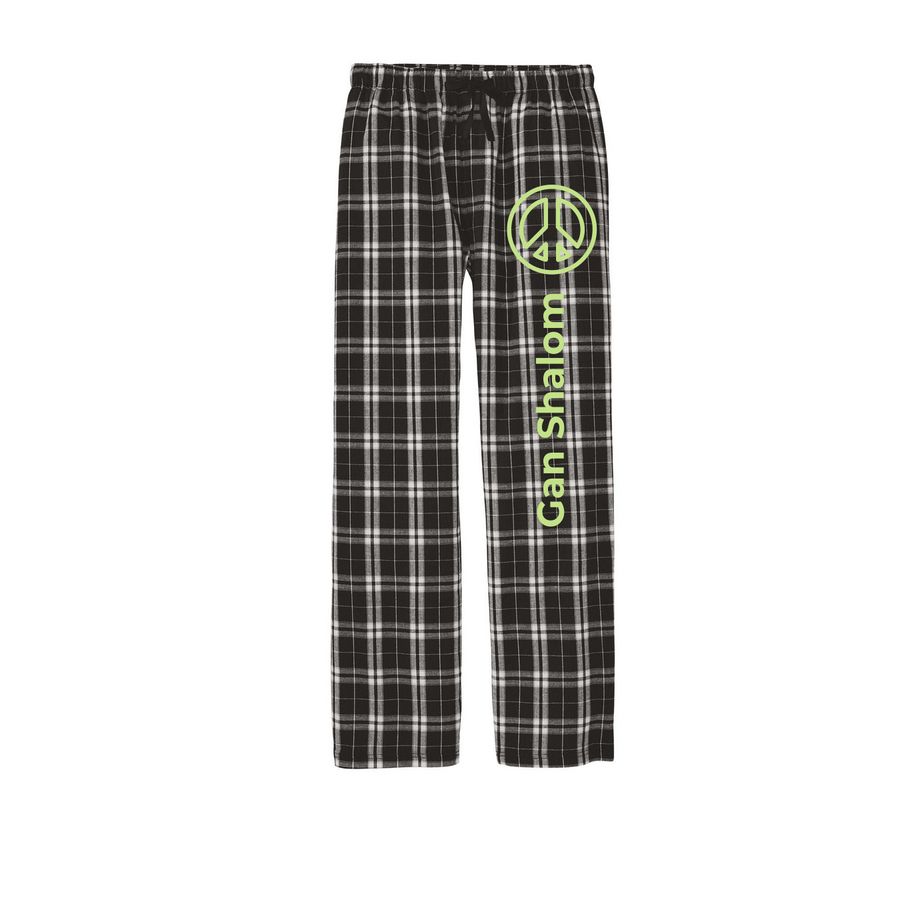Gan Shalom "Peace" Pajamas, a Black Flannel Pajama Pant