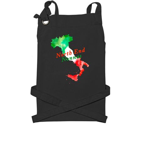 North End Nonnas Boot Apron, a Black Cotton Canvas Pocket Apron