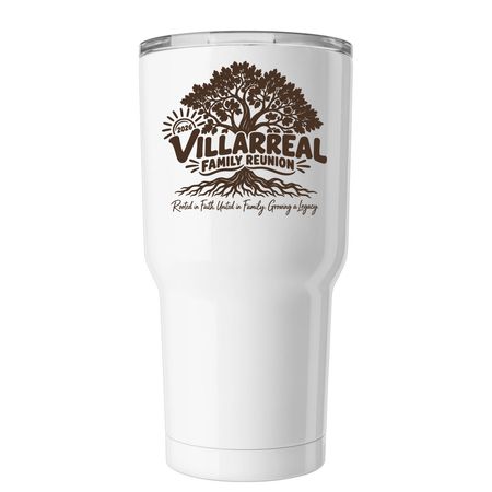 2026 Villarreal Family Reunion Tumbler, a White Insulated Tumbler