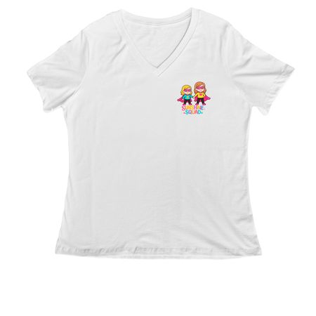 Birthday Squad, a White Women's Relaxed V-Neck Tee