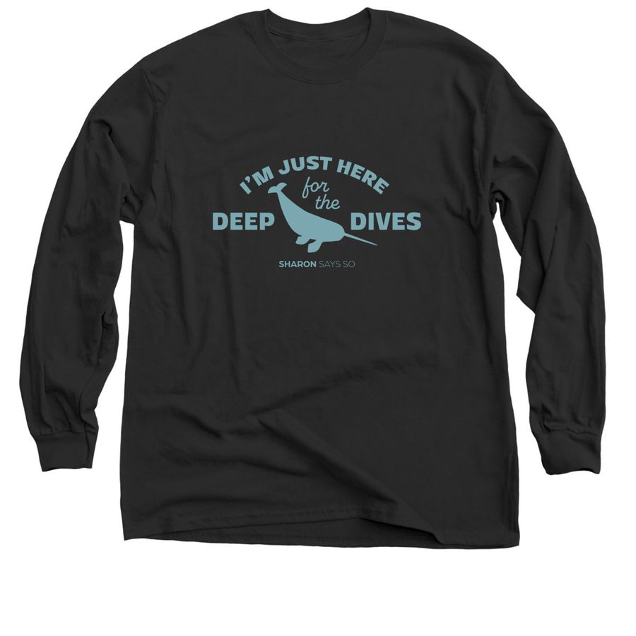 Deep Dives Aqua Logo, a Black Classic Long Sleeve Tee