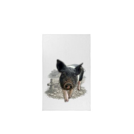 Vernon the tiniest pig, a White Tea Towel