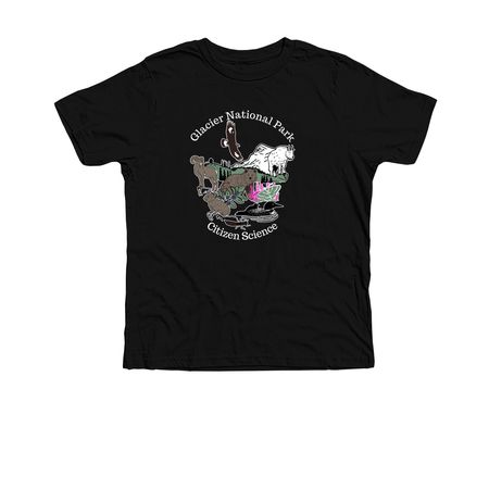 Glacier National Park - Citizen Science, a Solid Black Blend Premium Youth Tee