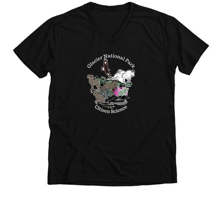 Glacier National Park - Citizen Science, a Solid Black Blend Premium V-Neck Tee