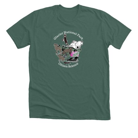 Glacier National Park - Citizen Science, a Heather Forest Premium Unisex Tee