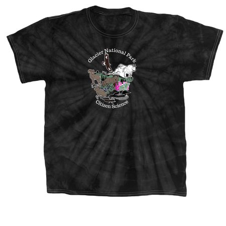 Glacier National Park - Citizen Science, a Black Classic Tie Dye Tee