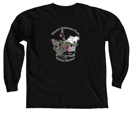 Glacier National Park - Citizen Science, a Black Comfort Colors Long Sleeve Tee