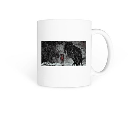 Snowy Giant Raven&nbsp;, a White Coffee Mug