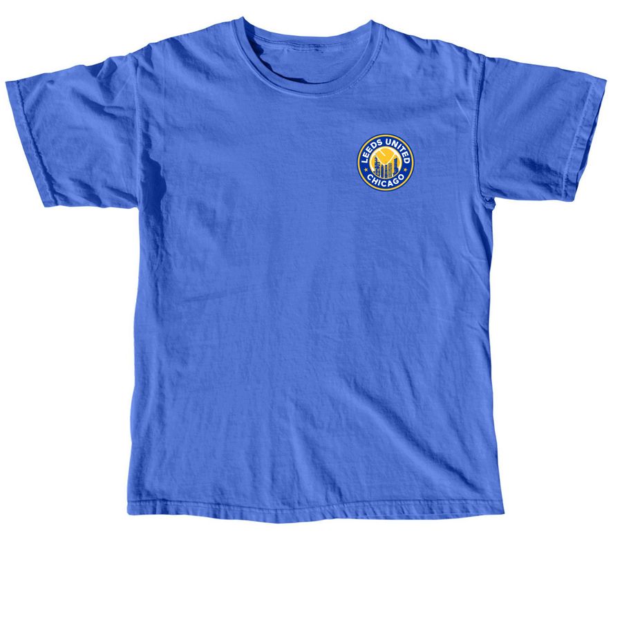 LEEDS UNITED CHICAGO, a Flo Blue Comfort Colors Unisex Tee