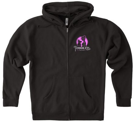 Logo, a Black Heavyweight Zip Up Hoodie
