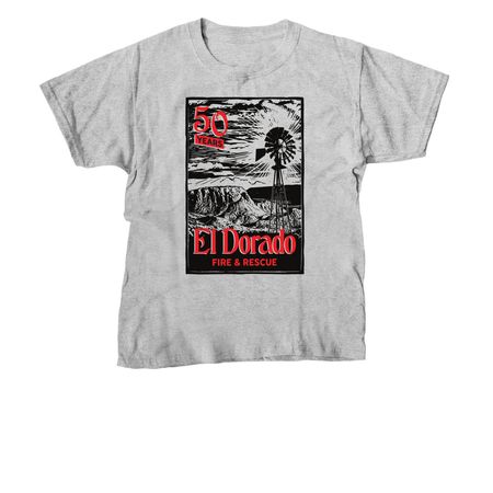 El Dorado Fire & Rescue 50th Anniversary, a Sport Grey Youth Unisex Tee