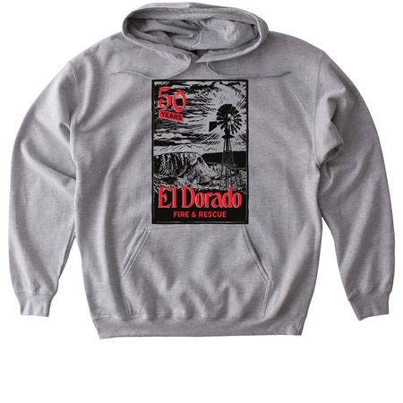 El Dorado Fire & Rescue 50th Anniversary, a Sport Grey Gildan Softstyle Pullover Hoodie