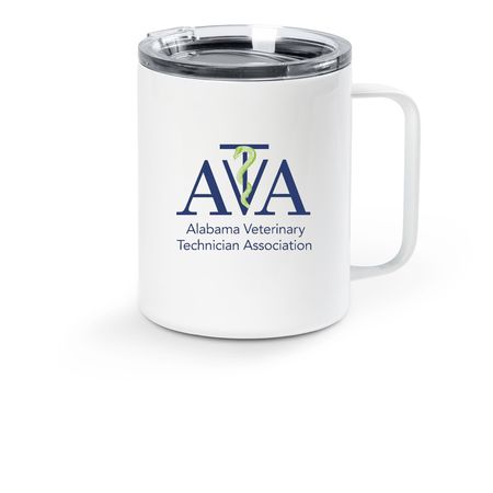 AVTA Travel Coffee Mug, a White Stainless Steel Travel Mug