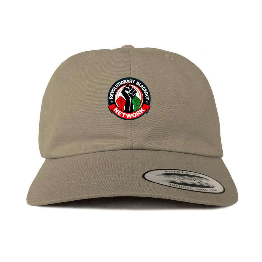 Revolutionary Blackout Network Logo Hat, a Khaki Printed Classic Baseball Cap