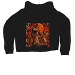 TC Halloween 2, a Black Women?s Lightweight Cropped Hoodie (back-view)