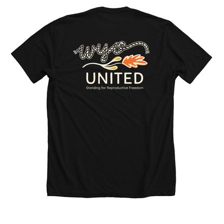 WyoUnited, a Solid Black Blend Premium Unisex Tee (back-view)
