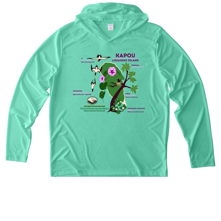 Kapou - athletic wear, a Bright Seafoam UV Performance Long Sleeve Hoodie