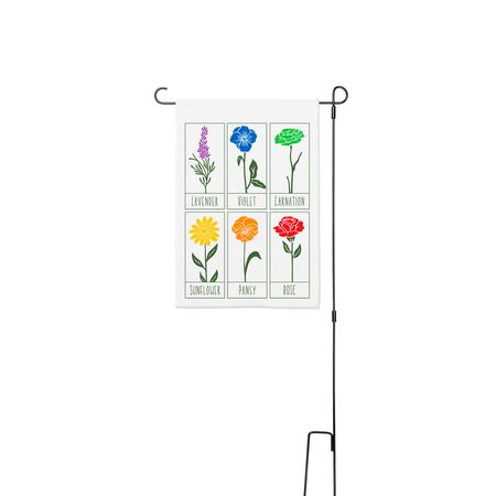 Queer Flower Garden Sign, a White 12" x 18" Yard Flag with Stake