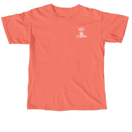 Tail-less Pinfish Tees & Hoodies (BRIGHTS), a Neon Red Orange Comfort Colors Unisex Tee (back-view)