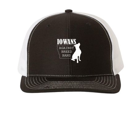Iowans Against Breed Bans, a Black/ White Printed Snapback Trucker Cap