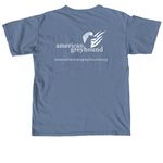 American Greyhound Logo Shirt, a Blue Jean Comfort Colors Unisex Tee (back-view)