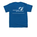 American Greyhound Logo Shirt, a Royal Blue Youth Unisex Tee (back-view)