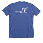 American Greyhound Logo Shirt, a Solid True Royal Premium Unisex Tee (back-view)