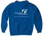 American Greyhound Logo Shirt, a Royal Gildan Softstyle Pullover Hoodie (back-view)