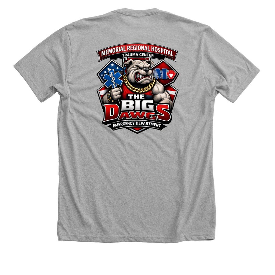 MRH ED BIG DAWGS, a Athletic Heather Premium Unisex Tee (back-view)